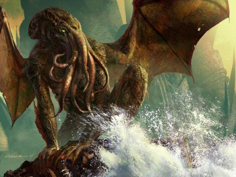 Illustration de Cthulhu avec ses nombreuses tentacules sur le visage.