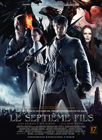 Affiche du film Le septième fils, avec le fils, les sorcières et maître Gregory, l’épouvanteur.