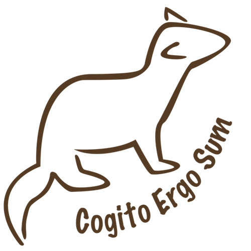 furet pensif, avec le message Cogito Ergo Sum