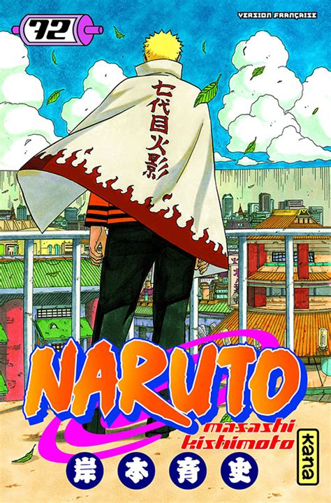 Couverture du tome 72 représentant Naruto de dos, avec la veste du septième Hokage.