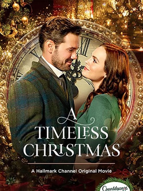 affiche du film représentant un couple devant des engrenages d'horloge et des décorations de Noël.