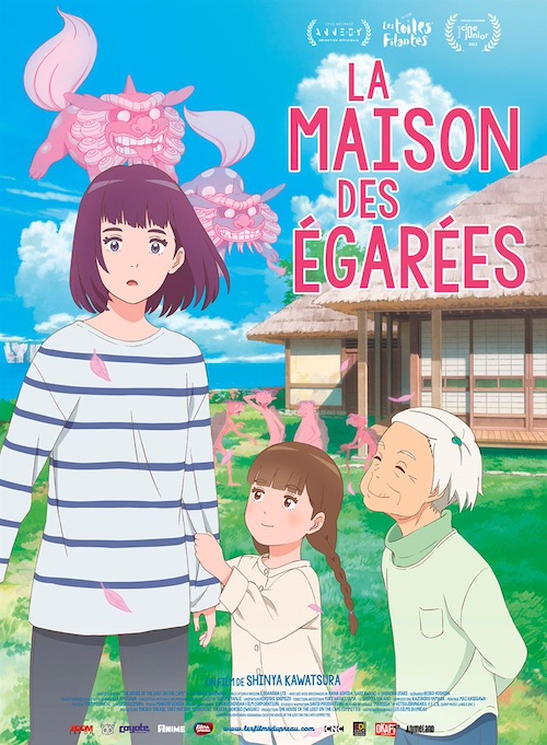 affiche du film représentant une fillette, une jeune fille et une grand-mère souriant devant une vieile maison de campagne par beau temps.