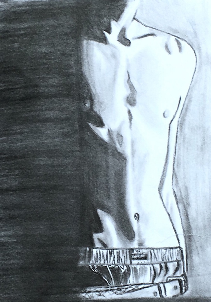 Dessin d’un torse masculin.