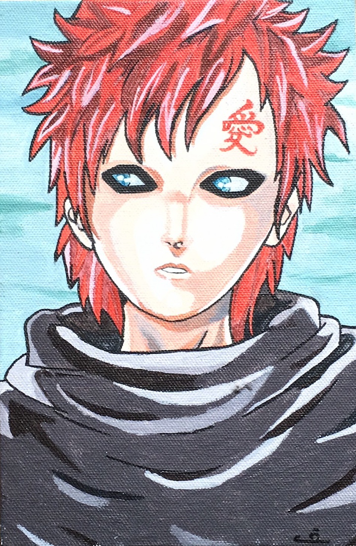 Toile représentant le portrait de Gaara.