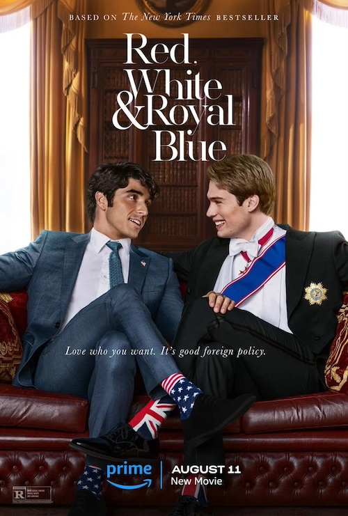 Affiche du film représentant deux hommes politiques avec des chaussettes représentant les drapeaux des États-Unis et du Royaume-Uni.