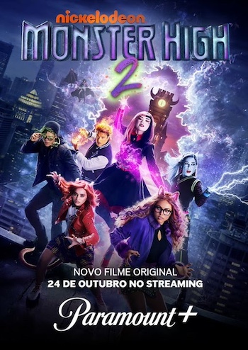 Affiche du film Monster High 2 représentant la vampire qui flotte dans les airs.