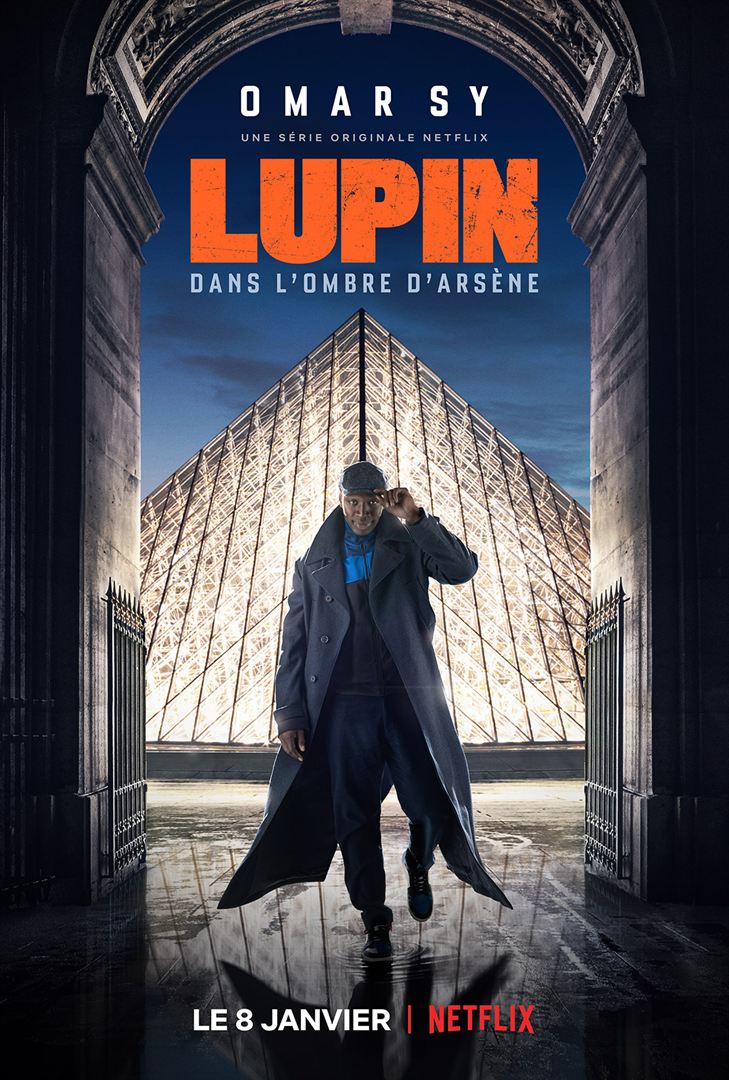 Affiche de la série représentant Assane Diop dans Paris.