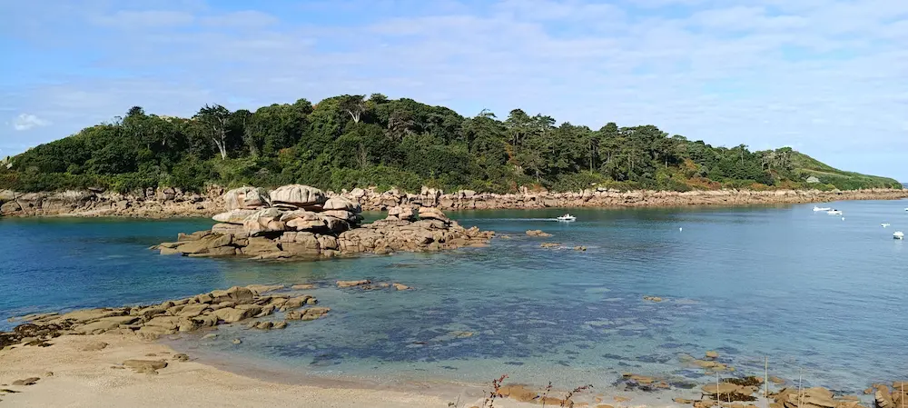 Accès à l'île Milliau.