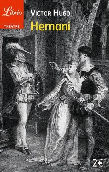 Couverture de la pièce de théâtre représenant deux hommes avec épée qui se parlent.